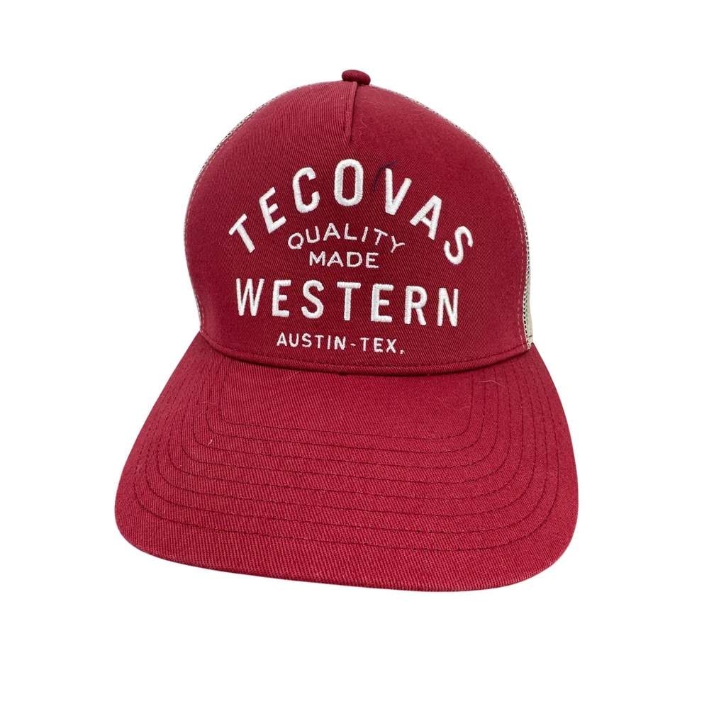 Tecovas Trucker Hat Men OS Rust Red Western Austin Texas Mesh Snapback Cap